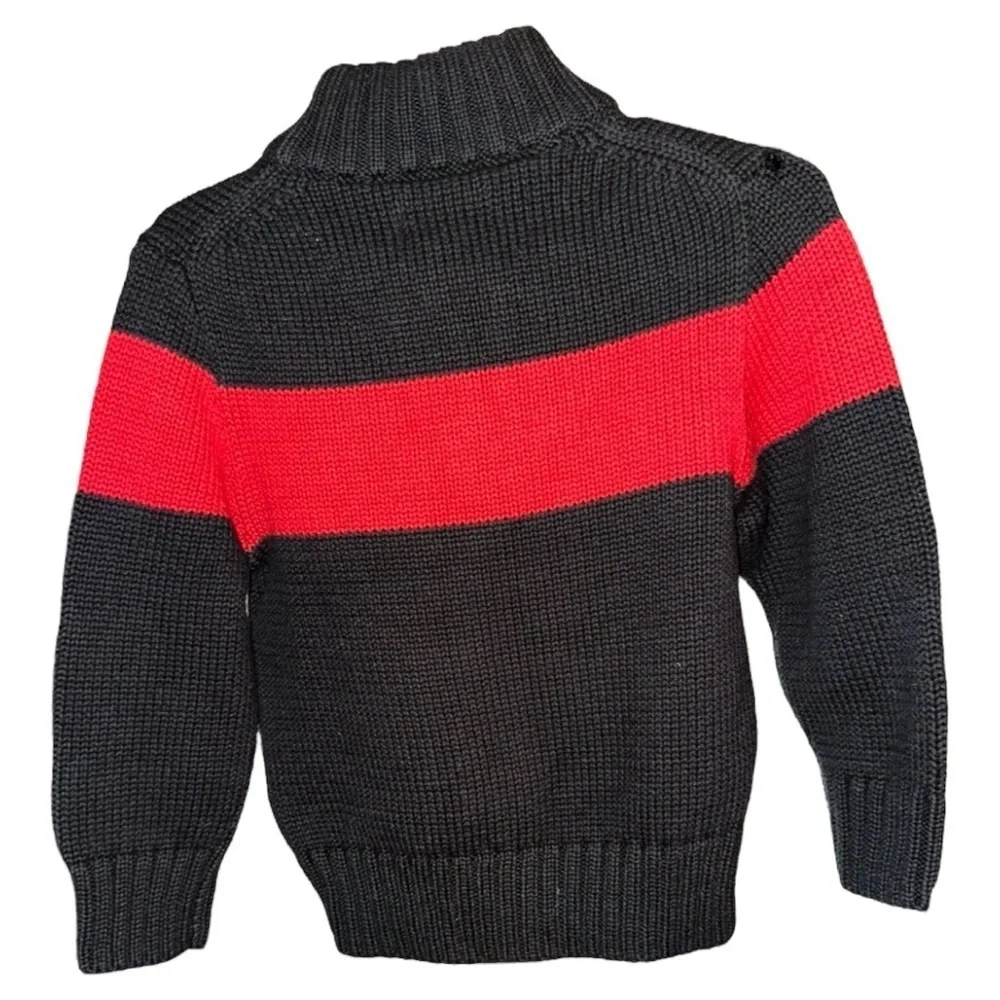 ⭐️NWT⭐️ Polo Ralph Lauren Boys’ Cotton 1/4 Zip Colorblock Black Sweater 3T